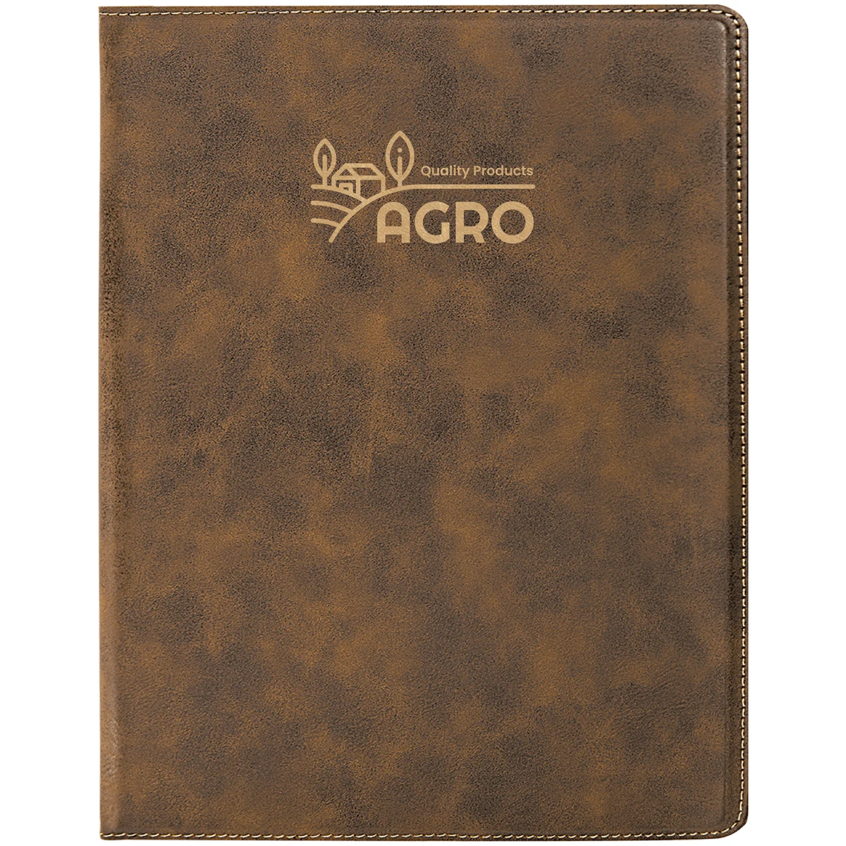 9" x 12" Leatherette Rustic/Gold Portfolio 1