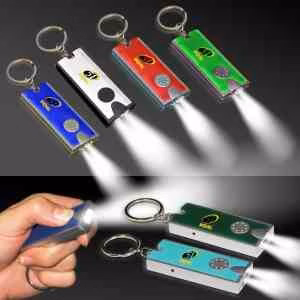 Silver & Black LED Flashlight Keychain