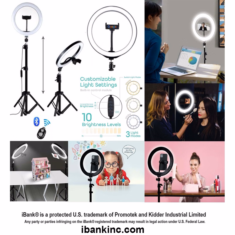 iBank ®Streaming Studio with 10" Light & Tripod + Bluetooth Remote Shutter