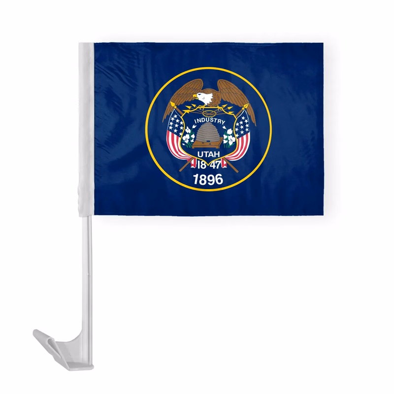 12"x16" & 10.5''x15'' Utah Car Flags