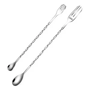 2 In 1 Cocktail Mixing Spoon Fork 1
