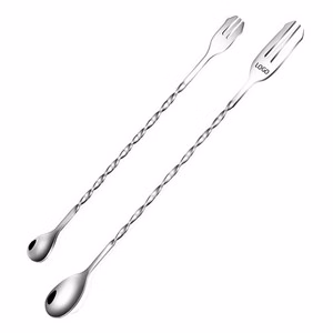 2 In 1 Cocktail Mixing Spoon Fork