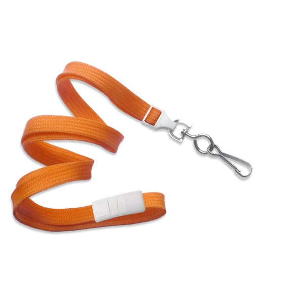 3/8" Breakaway Blank Lanyard w/Swivel Hook (Orange) 1