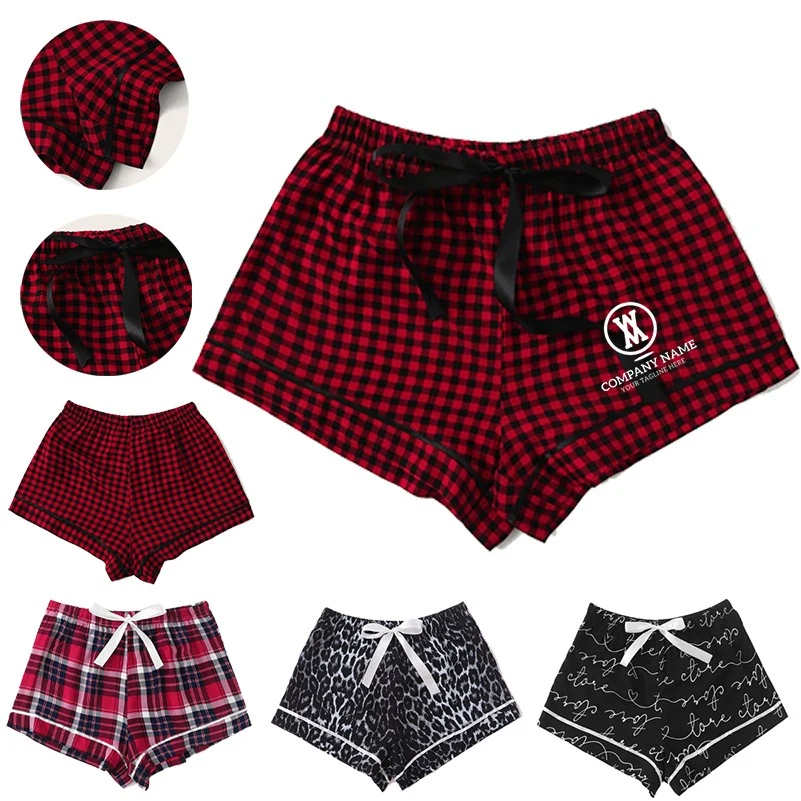 Women's Plus Size Plaid Pajama Shorts 1