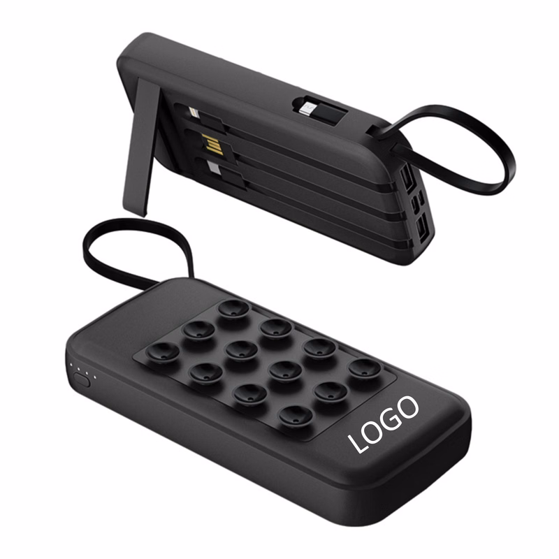 Power bank with suction cup and stand