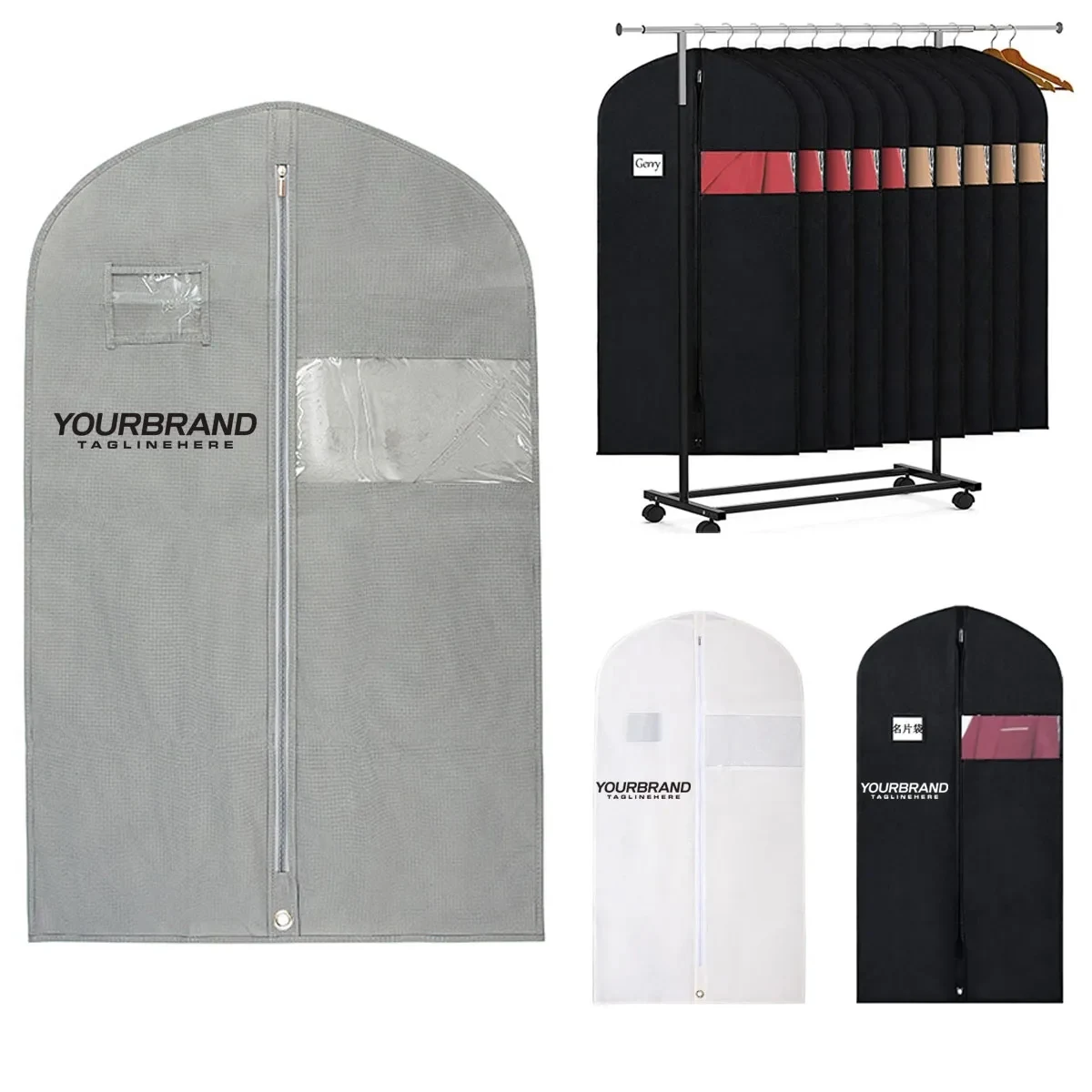 Foldable Garment Bags for Hanging Clothes with Clear Window 1