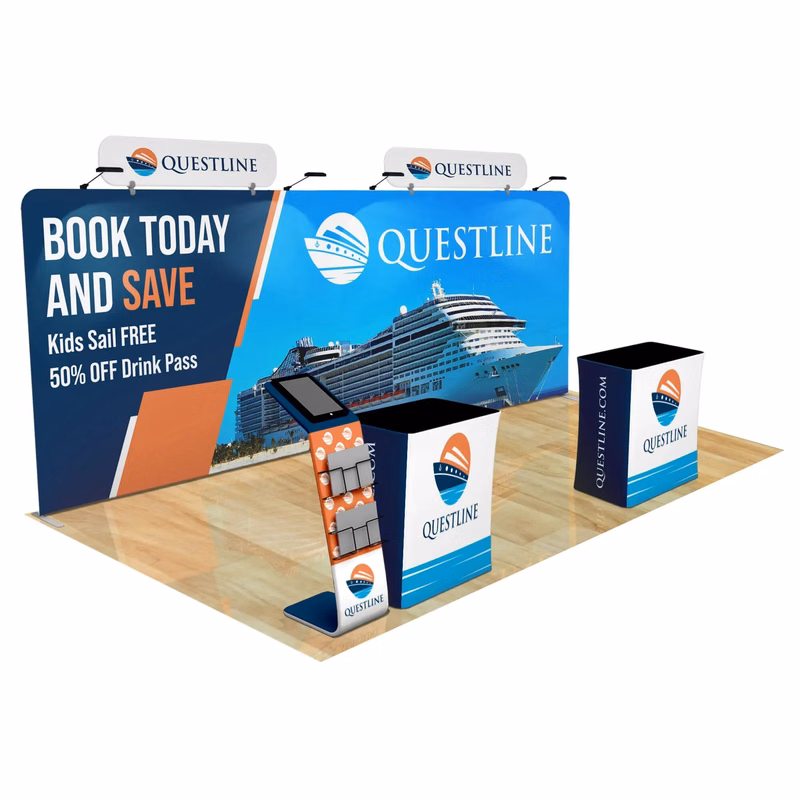 20ft Fastzip™ Media Stand Trade Show Booth Package
