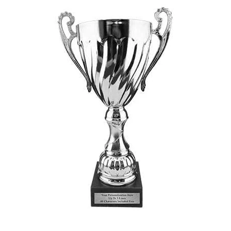 Cup Trophy: 18" Classic Italy style SILVER Metal c 1