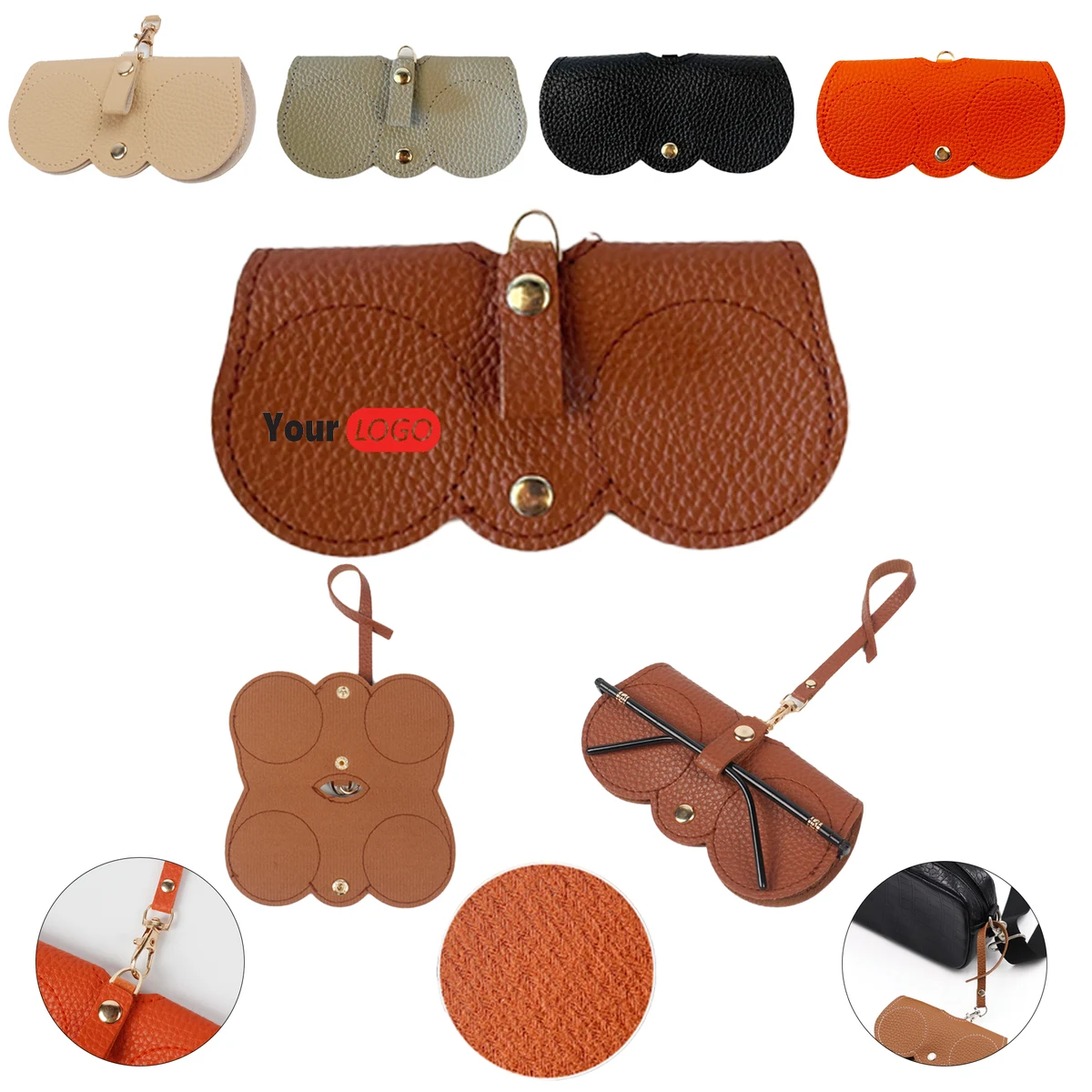 Snap Closure Hangable Pouch Carrying Case For Eyeglasses MOQ 50 1