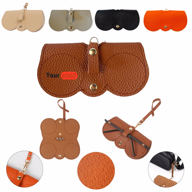 Snap Closure Hangable Pouch Carrying Case For Eyeglasses MOQ 50