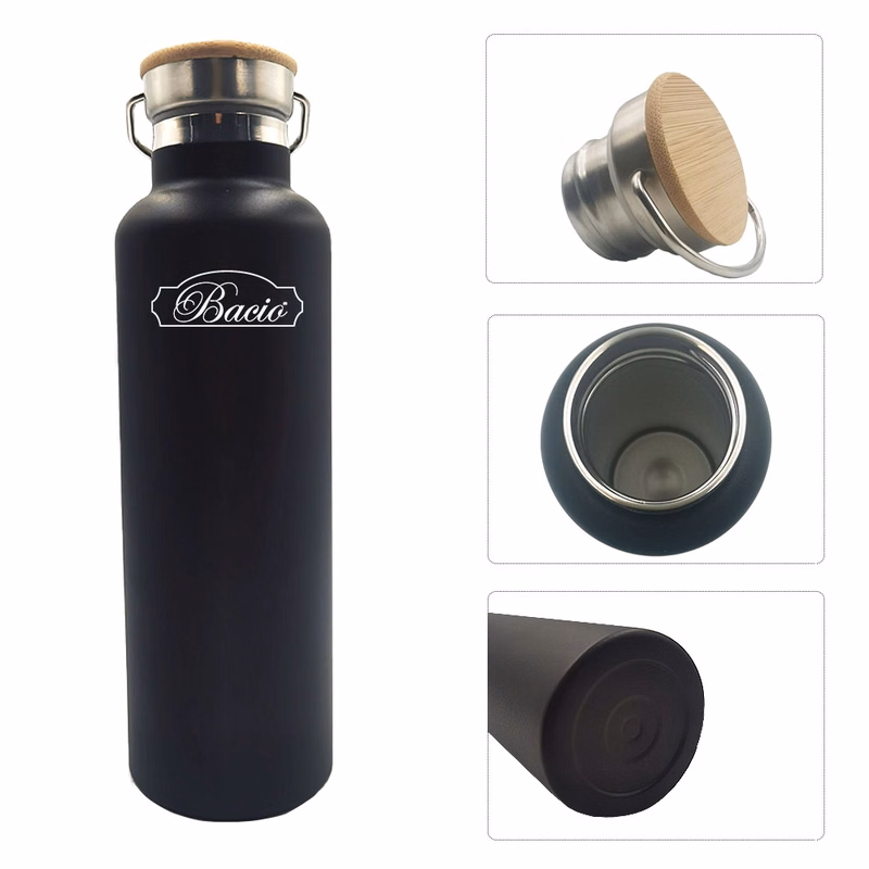 25oz Stainless Steel Bottle with Bamboo Lid
