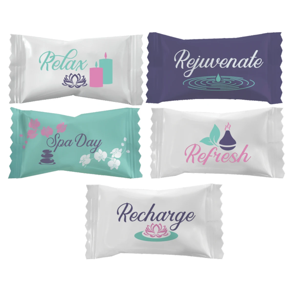 Hard Peppermint Balls in Spa Assortment Wrappers 1