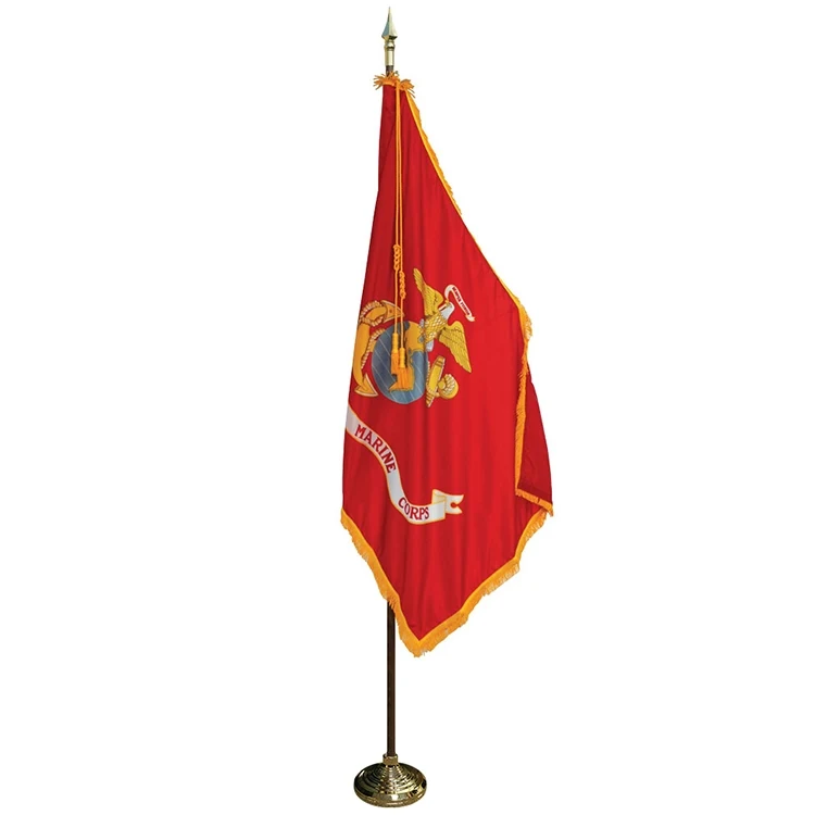 7' Pole & 3' x 5' Flag - Marine Corps Indoor Presentation Set 1