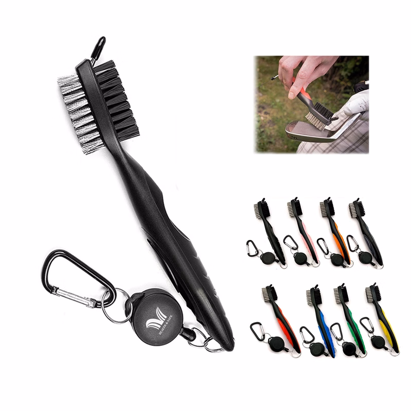 Golf Club Brush Cleaner Pro Retractable Dual-Bristle