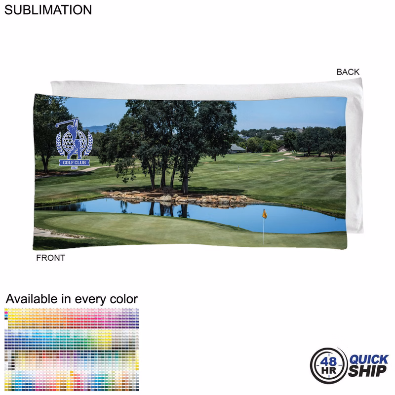 48 Hr Quick Ship - Golf Caddie Towel Large in Microfiber Dri-Lite Terry, 20"x40", Sublimated