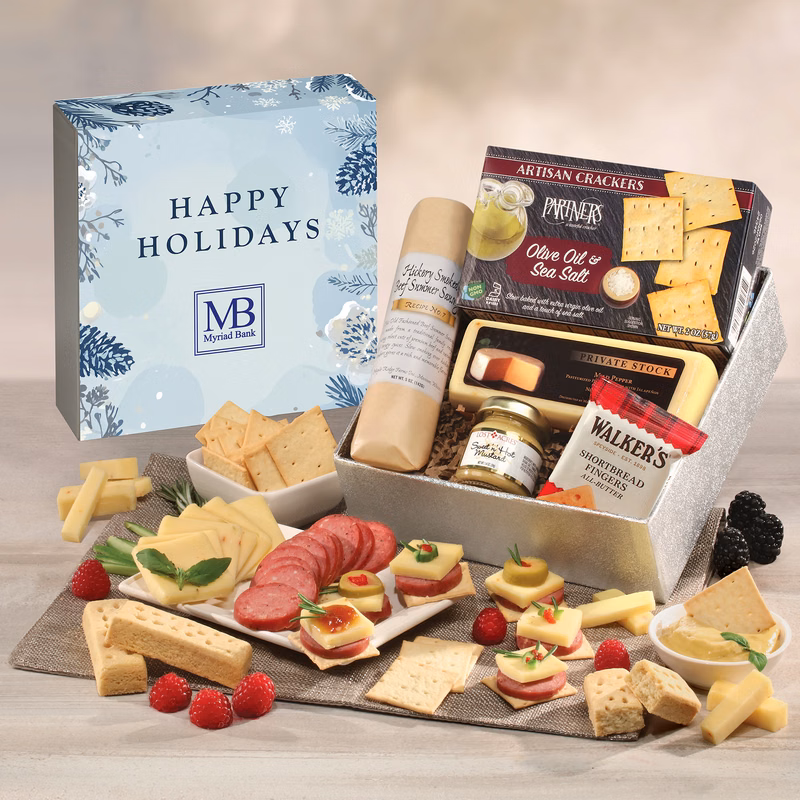 Shelf Stable Snack Lover's Gift Box with Happy Holidays Sleeve