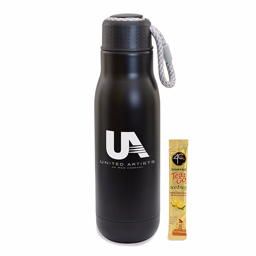 16 Oz Matte Bottle with Bungee Lid And Iced Tea