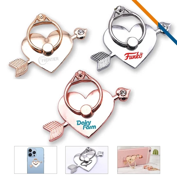 Custom Zinc Alloy Hayley Phone Ring Stand with Heart-Arrow Design — Premium Giveaway 1