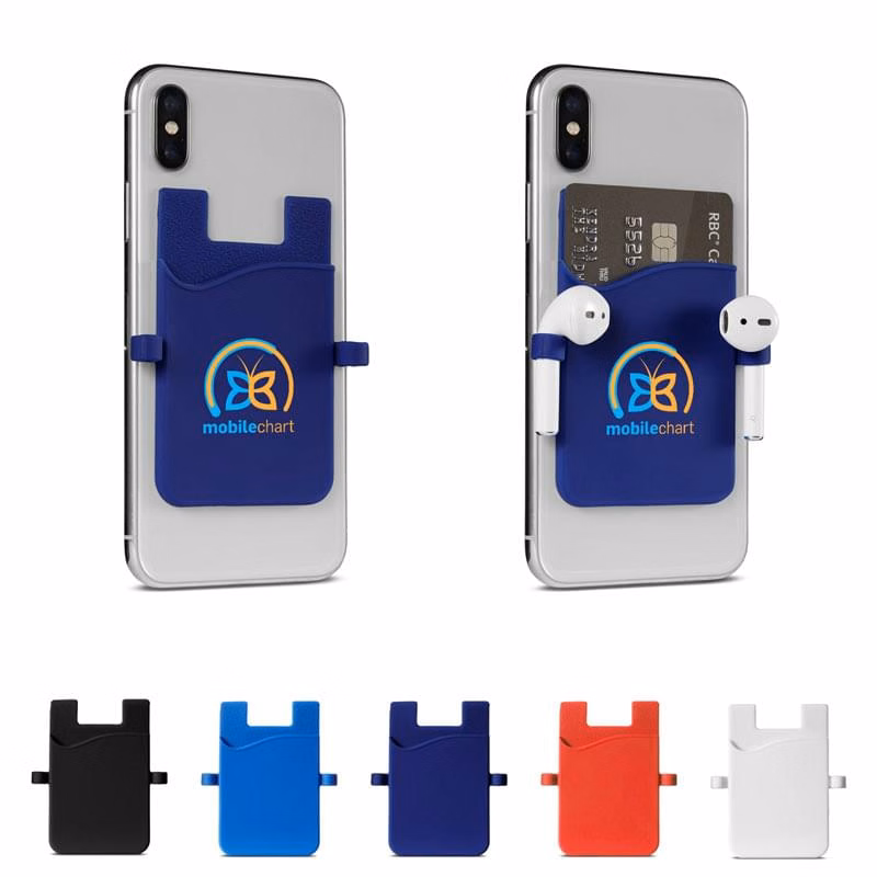 Silicone Smartphone Pocket with Earbud Loops
