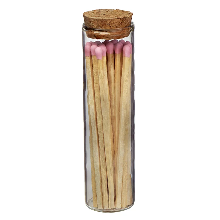 "Ablaze" Glass Match Stick Jar - w/ Full Color Label - 20 count 1
