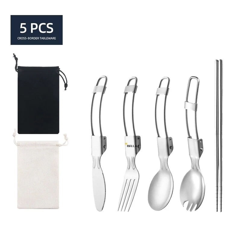 Folding Spoon Fork Knife Set With Pouch 1