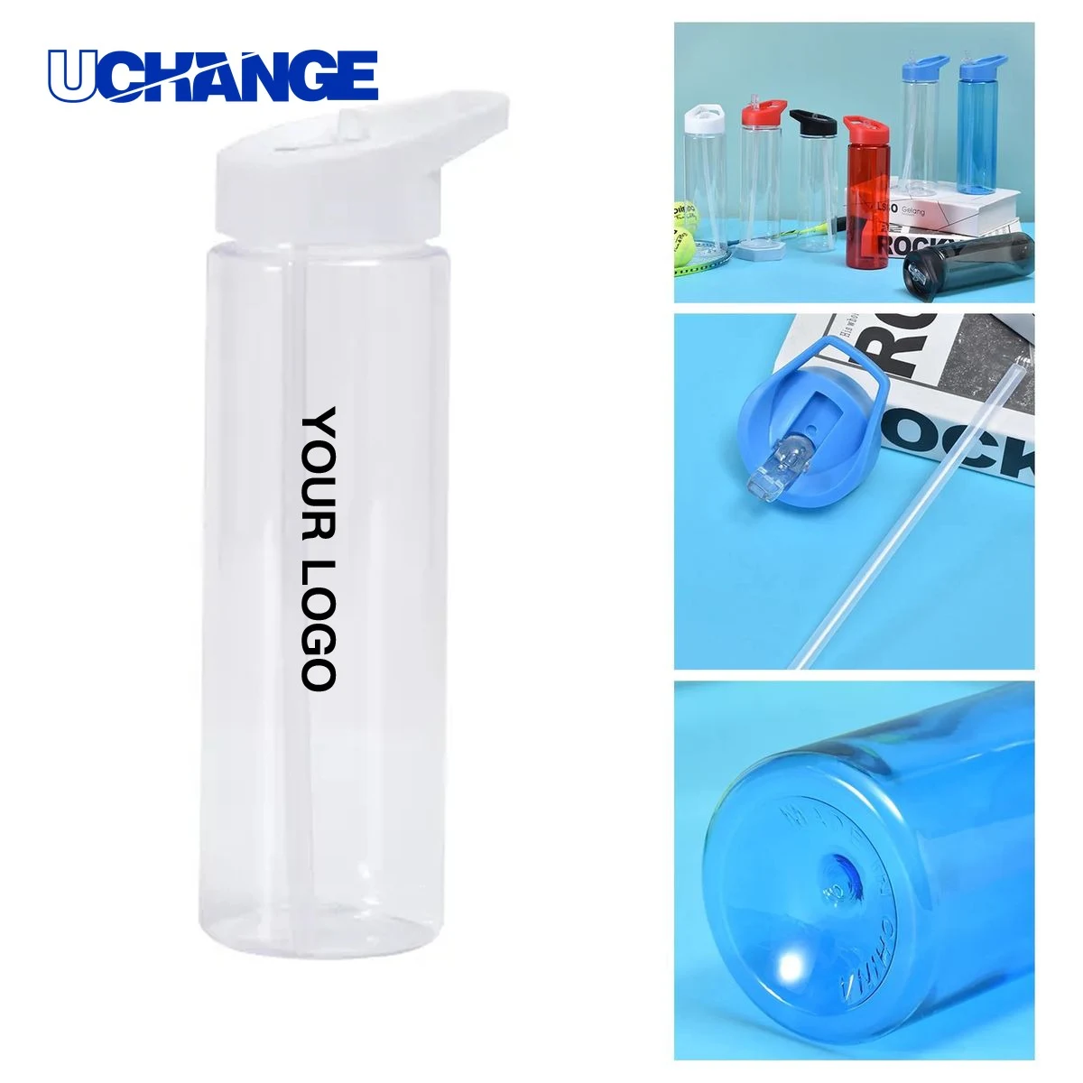 Sports Water Bottle 2.8x9.6 Inch Durable Plastic Design 1