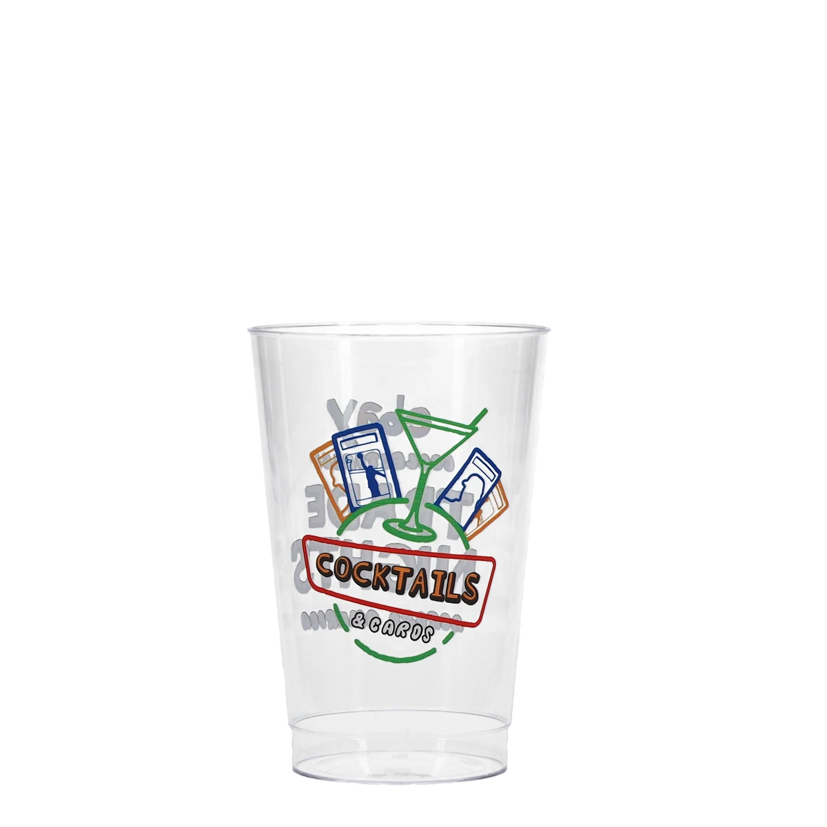 12 oz Hard Plastic Fluted Cup Clear Digital Print 1