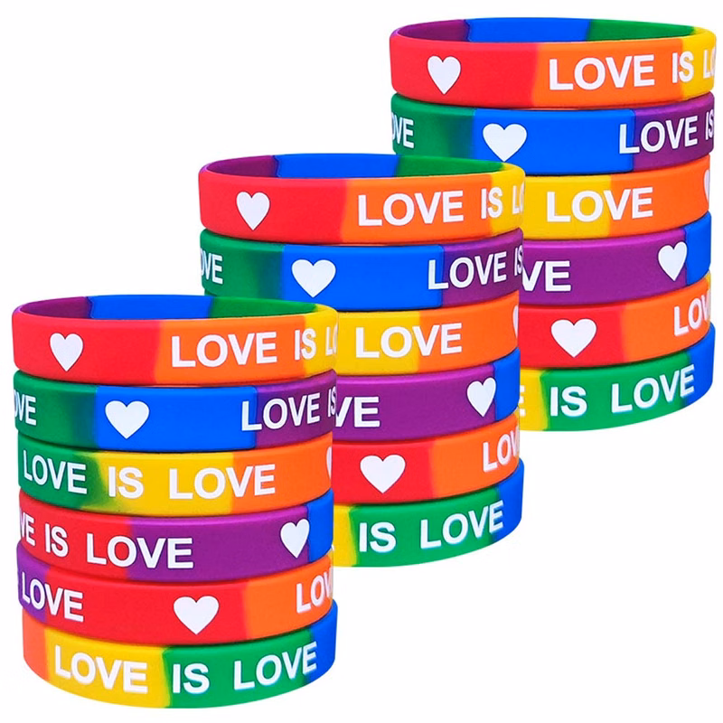 Rainbow Screen Printed Silicone Wristband