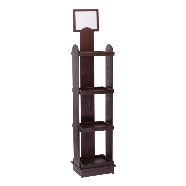 Floor 66"h Wine Bottle Display - (4) shelves w/ Sign Holder 1