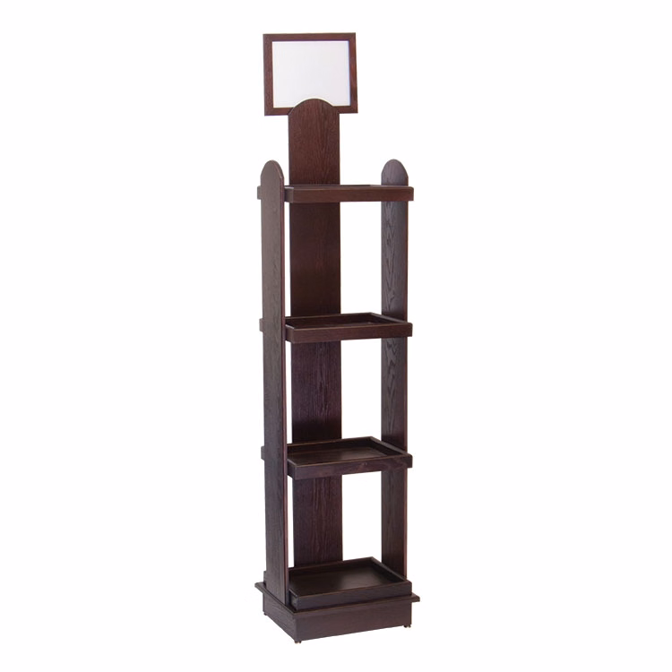 Floor 66"h Wine Bottle Display - (4) shelves w/ Sign Holder