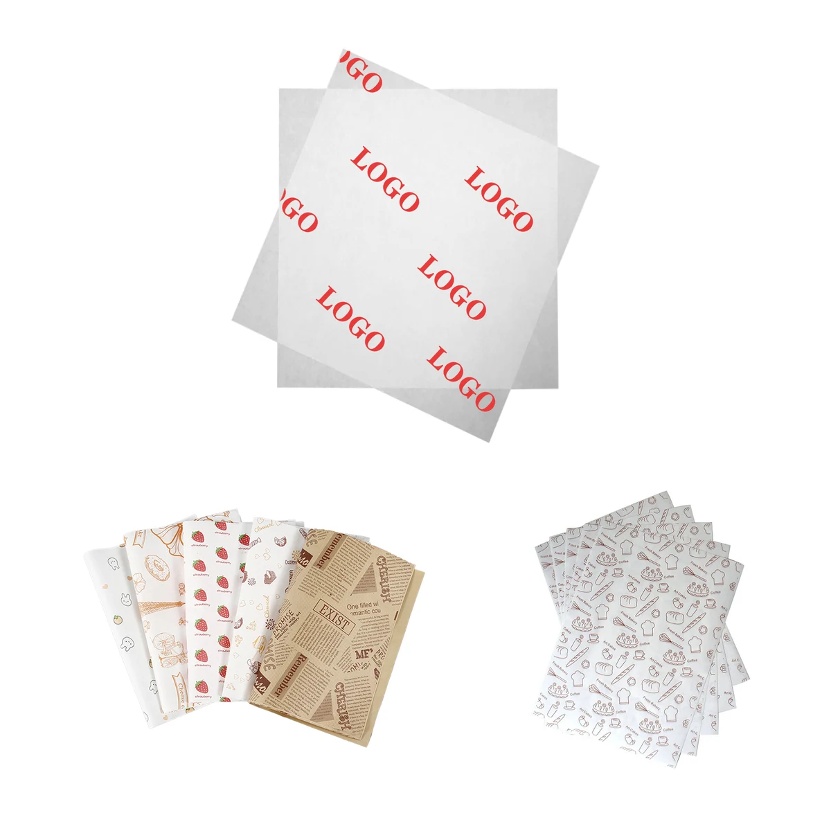 12" x 12" Hamburger Wrappers Greaseproof 1