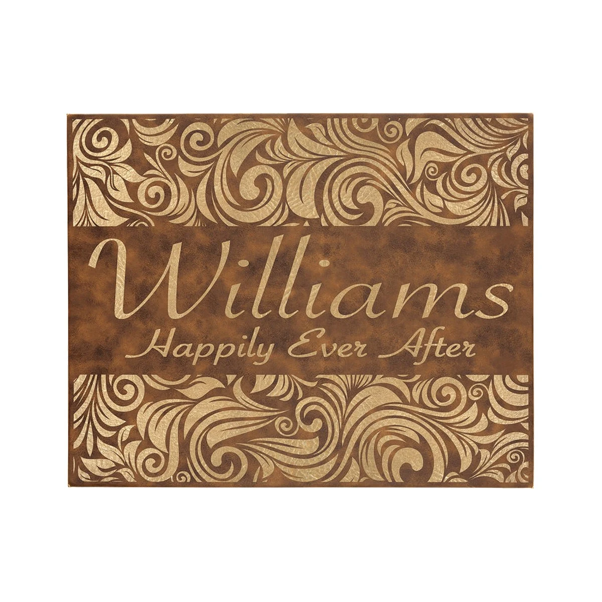 16" x 20" Rustic/Gold Leatherette Wall Decor 1