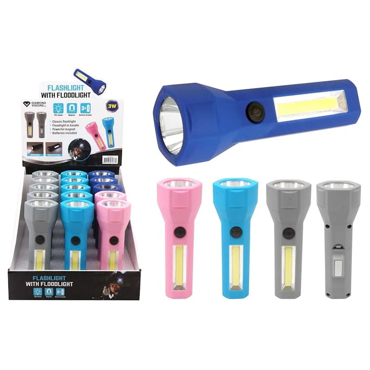 LED Flashlights with COB LED Floodlight - Assorted 1