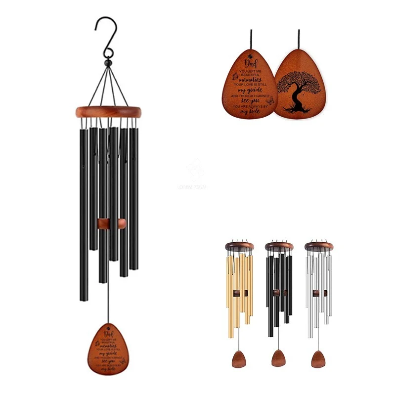 26" Aluminium Tubes Wooden Wind Chimes 1