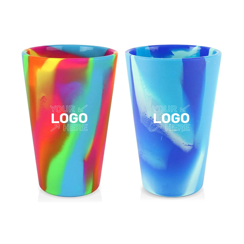 16 oz colorful tie dye silicone cup/travel cup 1