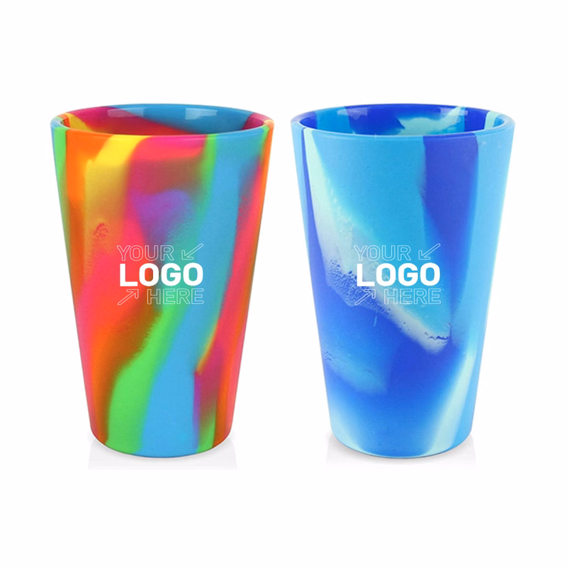 16 oz colorful tie dye silicone cup/travel cup