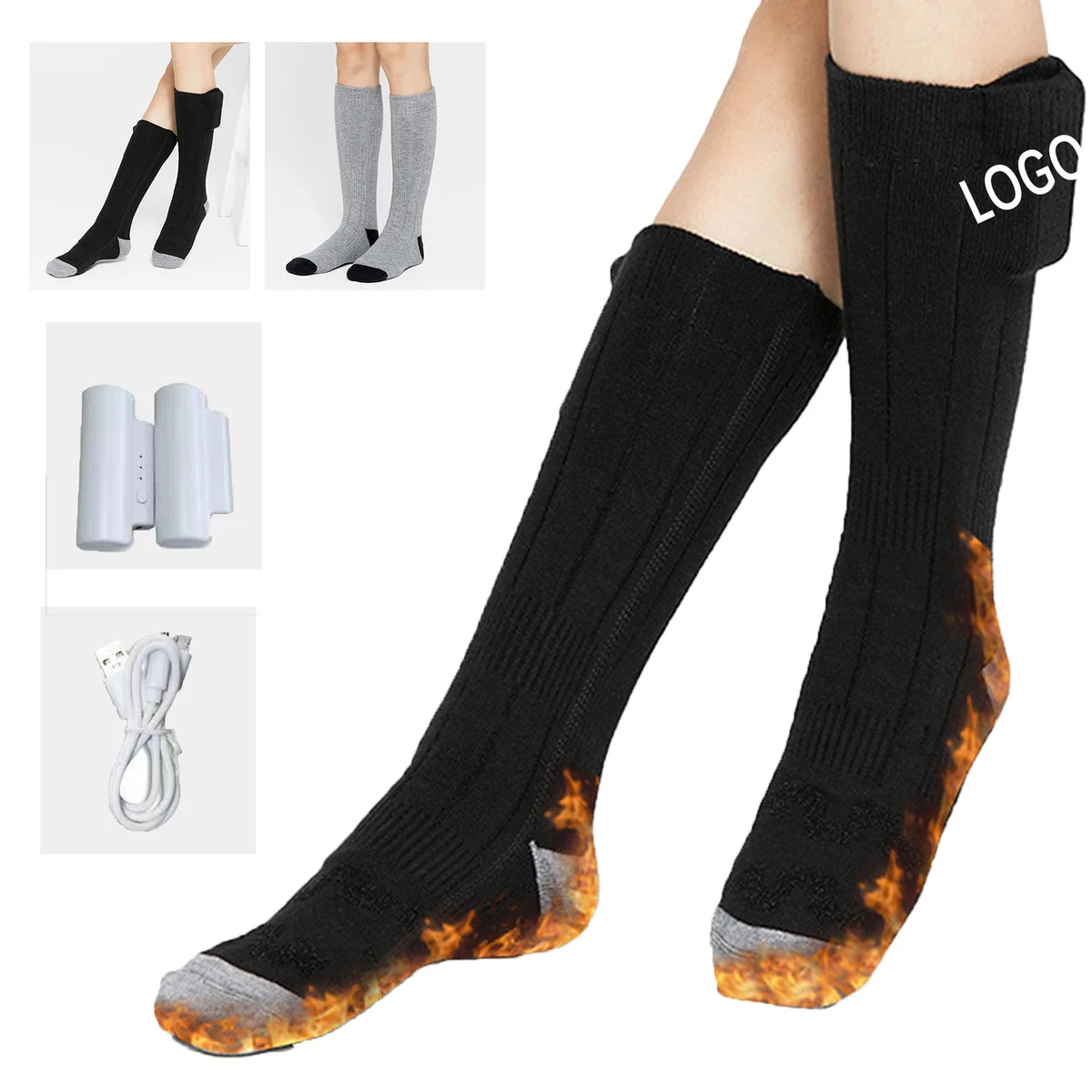 Cotton Rechargeable Electric Heated Socks 1