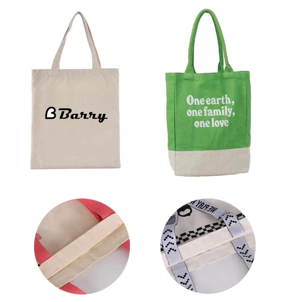 Two Tone Canvas Bag, custom tote bag with logo imprint 1
