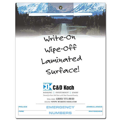 Financial Services Memo Board - 8.5x11 Laminated - 14 pt. 1