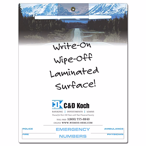 Financial Services Memo Board - 8.5x11 Laminated - 14 pt.