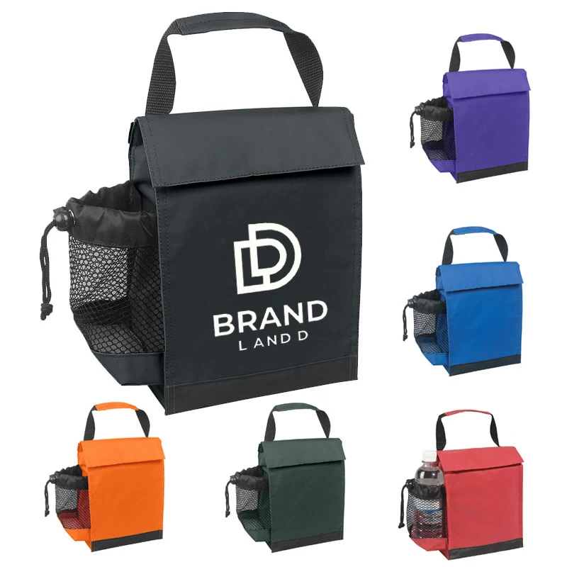 Custom Insulated Lunch Cooler Bag With Bottle Pocket 1