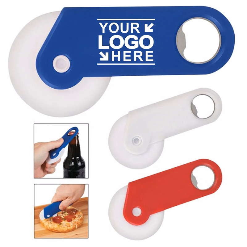 MOQ50Pcs ABS Pizza Cutter w/Bottle Opener