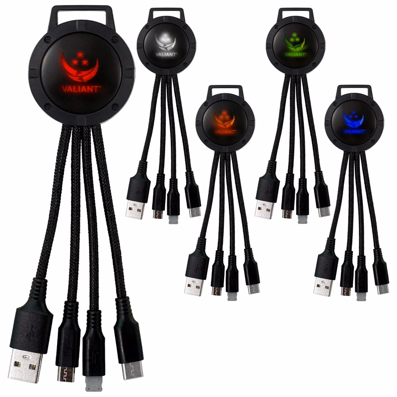 LIGHT UP COLOR TWO TONE 3-IN-1 CHARGING CABLE