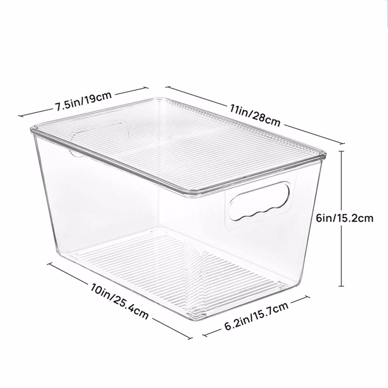 6-pack Clear Stackable Organizers and Storage Bins w/ Lids