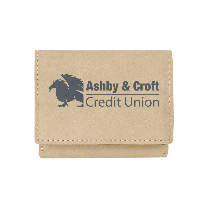 Light Brown Leatherette Trifold Wallet