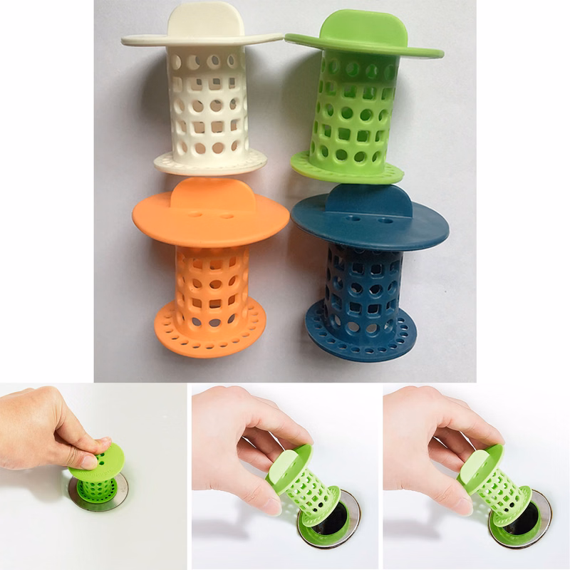 Shower Drain Cover Mushroom Cylindrical Hair Stopper