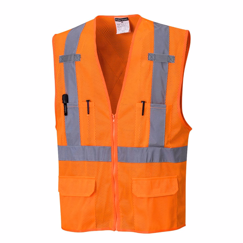 PORTWEST® Class 2 Atlanta Hi-Vis X Back Executive Vest w/ 6 Pockets