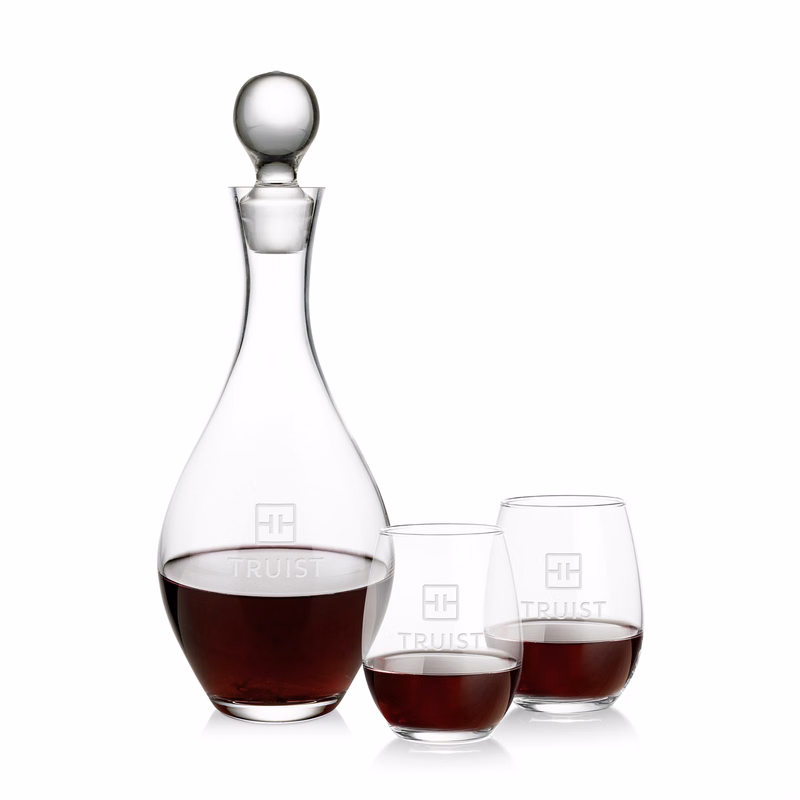 Briarwood Decanter & Stanford Stemless Wine Set