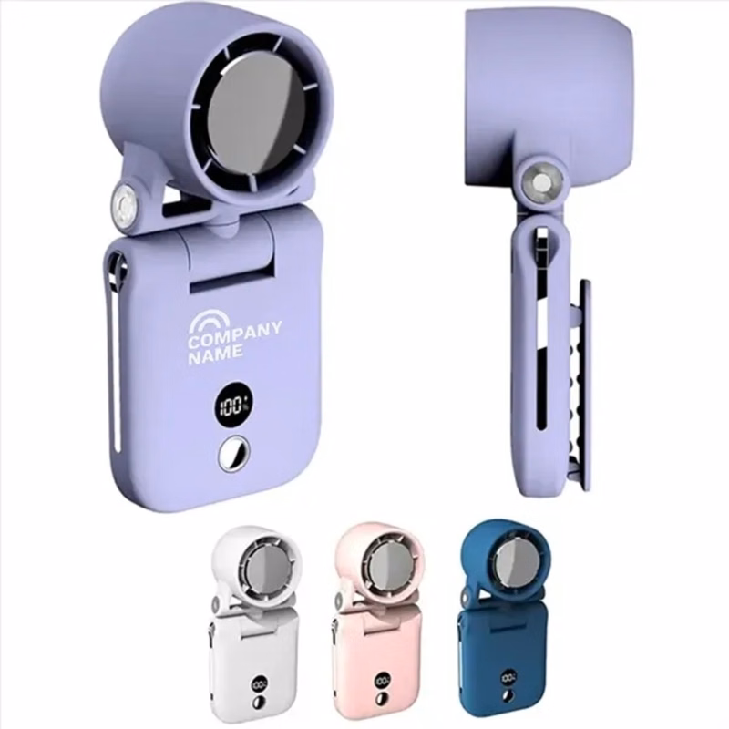 Mini Handheld Clip-on Rechargeable Hand Fan with LED Display