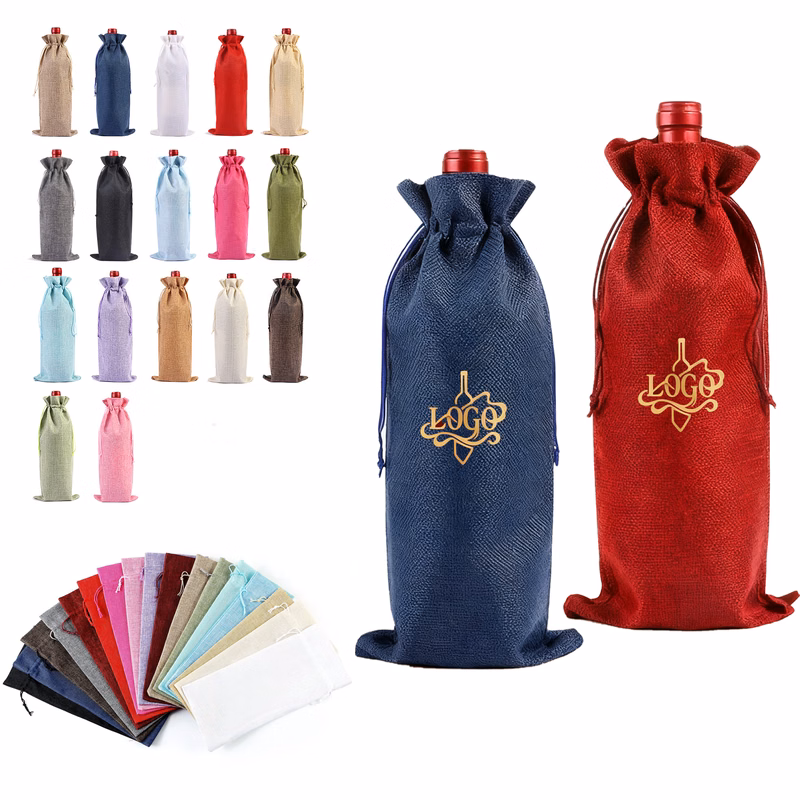 MOQ30 Fine Linen Wine Gift Bag